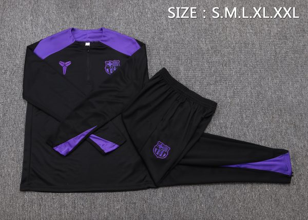 25/26 Barcelona Black & Purple Half Zipper Tracksuit - Image 2