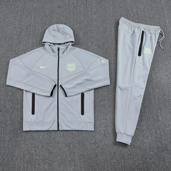 25/26 Barcelona Grey Hoodie Tracksuit - Image 2