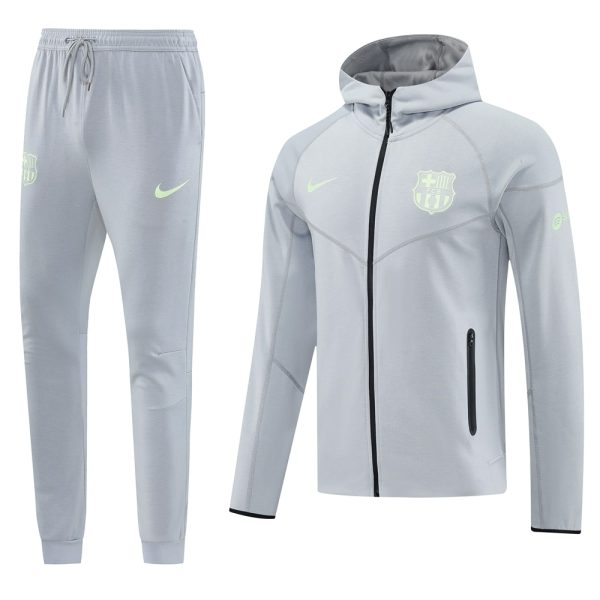 25/26 Barcelona Grey Hoodie Tracksuit