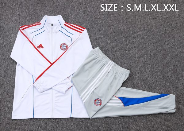25/26 Bayern Munich White Full Zipper Tracksuit - Image 2