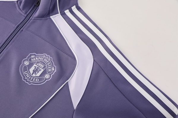 25/26 Manchester United Purple  Full Zipper Tracksuit - Image 5
