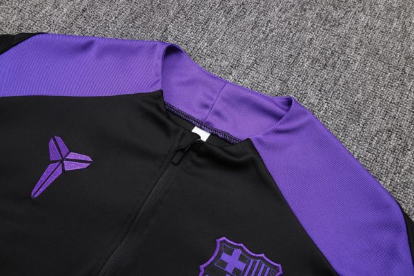 25/26 Barcelona Black & Purple Half Zipper Tracksuit - Image 5