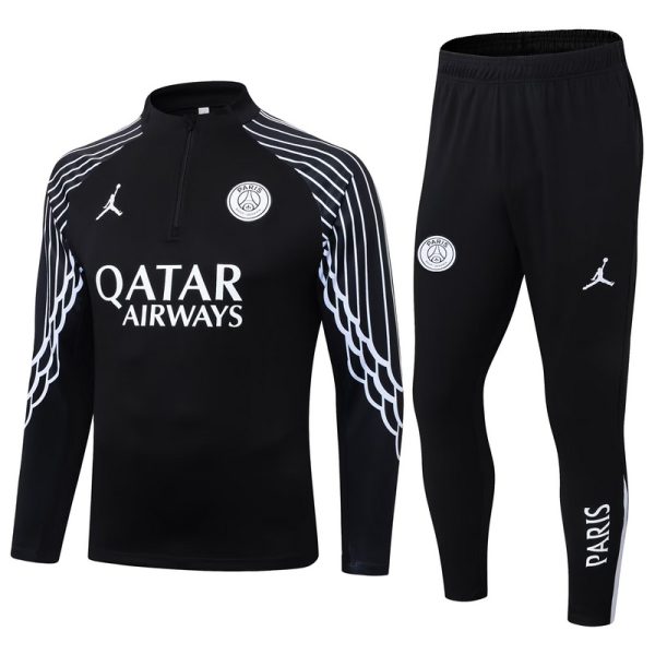 25/26 PSG Black Half Zipper Tracksuit