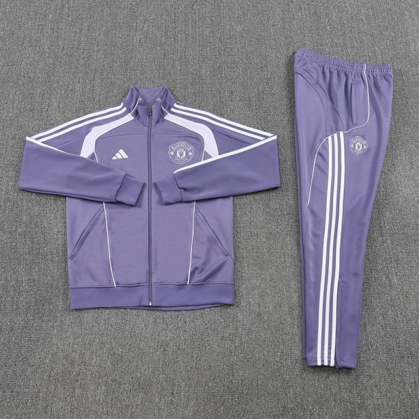 25/26 Manchester United Purple  Full Zipper Tracksuit - Image 2