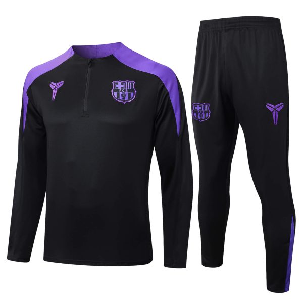 25/26 Barcelona Black & Purple Half Zipper Tracksuit
