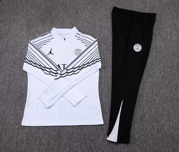 25/26 PSG White Half Zipper Tracksuit - Image 2