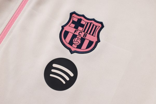 25/26 Fc Barcelona Beige Full Zipper Tracksuit - Image 4