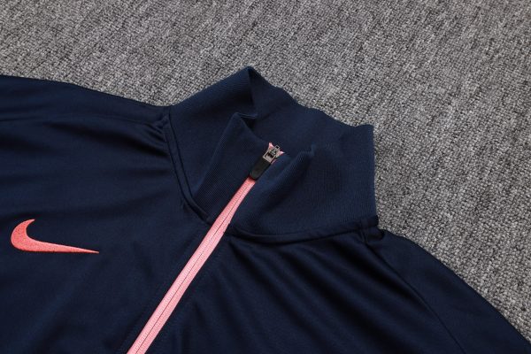 25/26 Fc Barcelona Blue & Pink Full Zipper Tracksuit - Image 3
