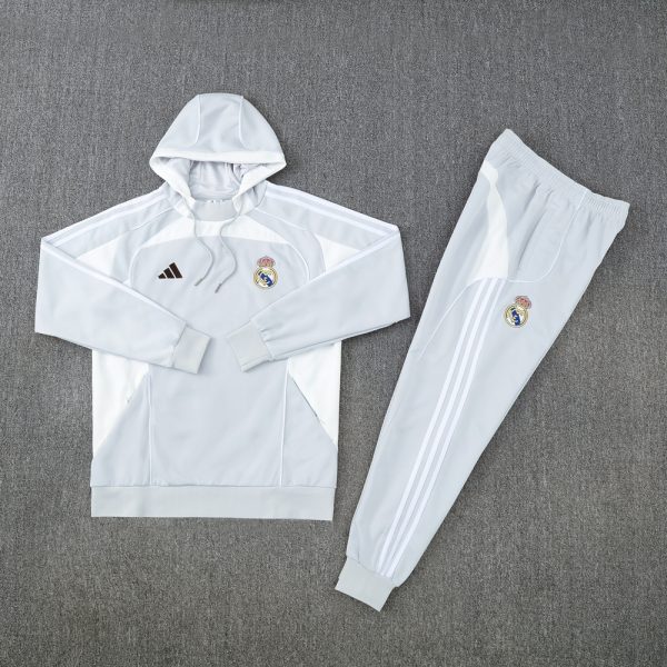 25/26 Real Madrid Light Gray Sweatshirt Tracksuit - Image 2