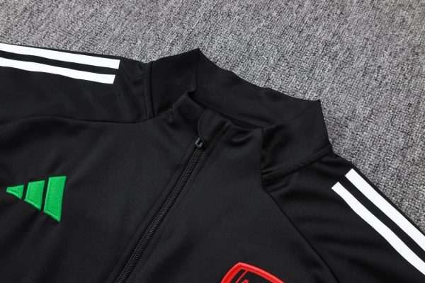 25/26 Arsenal Black & Green Full Zipper Tracksuit - Image 3