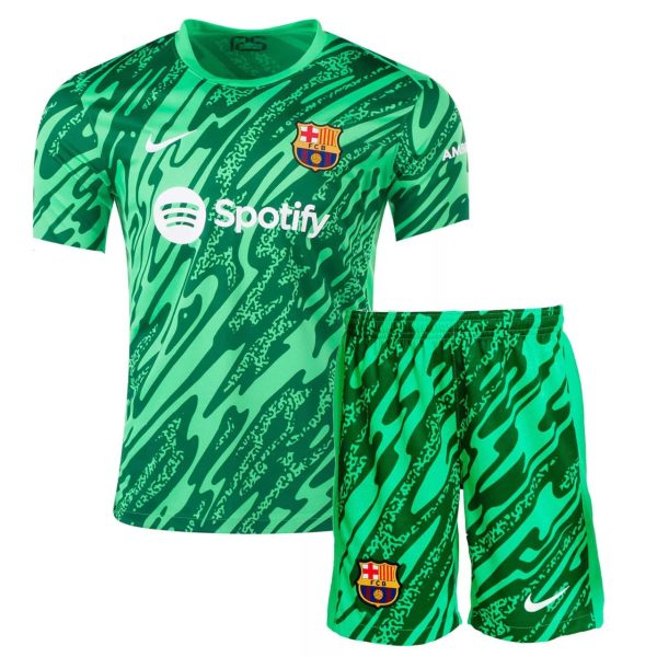 24/25 Fc Barcelona Goalkeepers Home Kids Kit