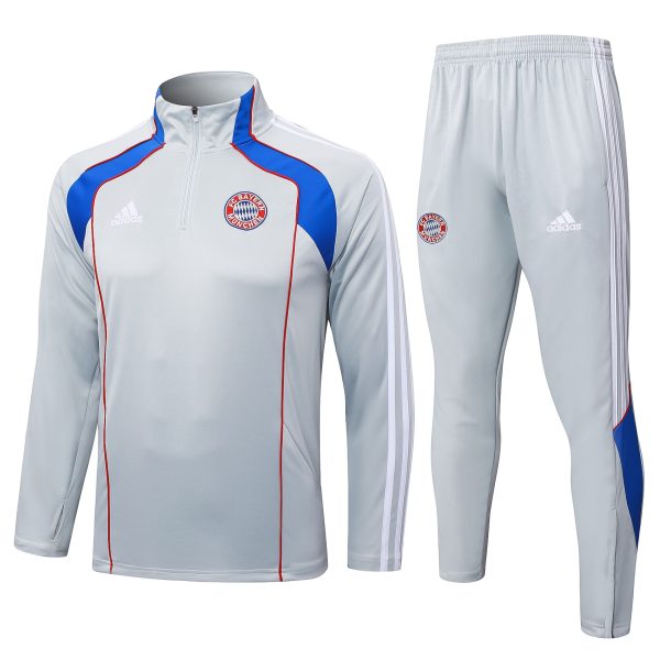 25/26 Bayern Munich Gray Half Zipper Tracksuit