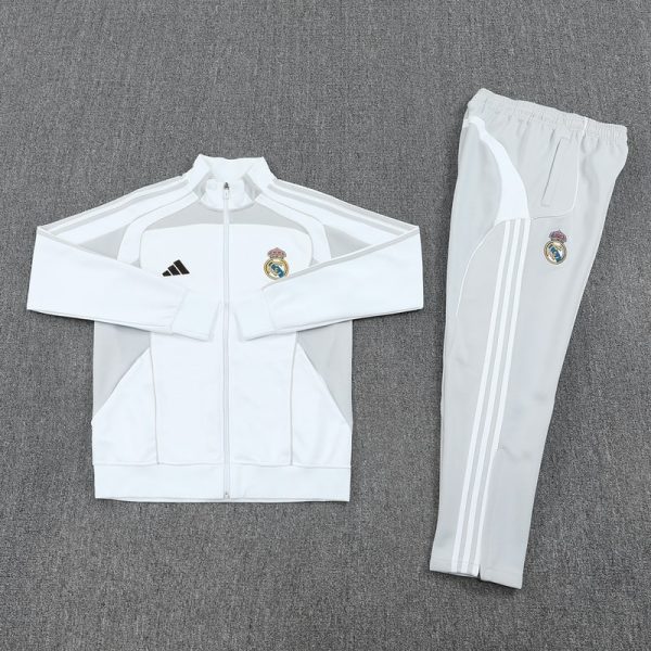 24/25 Real Madrid White & Gray Tracksuit - Image 2