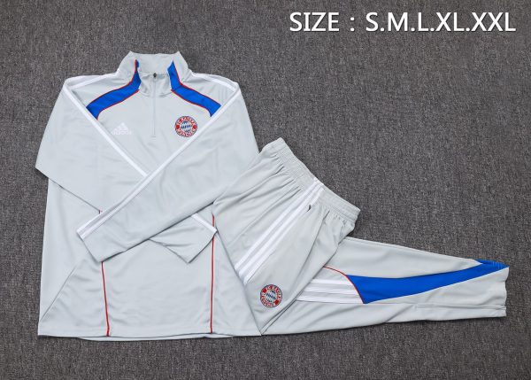25/26 Bayern Munich Gray Half Zipper Tracksuit - Image 2