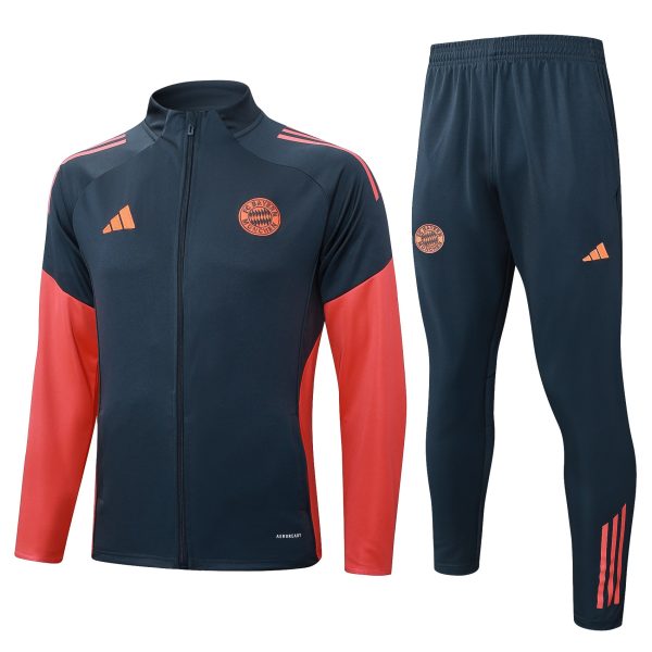 25/26 Bayern Munich Deep Gray & Orange Full Zipper Tracksuit