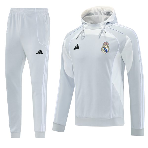 25/26 Real Madrid Light Gray Sweatshirt Tracksuit