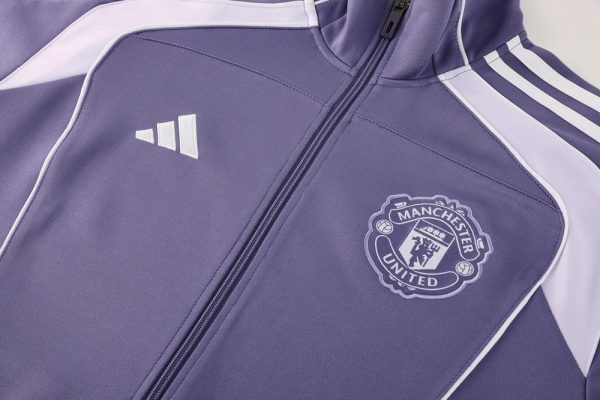 25/26 Manchester United Purple  Full Zipper Tracksuit - Image 3
