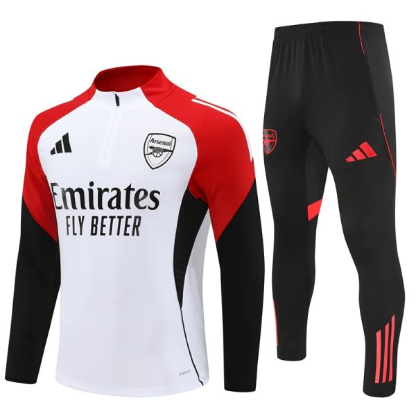 25/26 Arsenal White Half Zipper Tracksuit