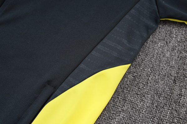 25/26 Real Madrid Dark Gray& Yellow Full Zipper Tracksuit - Image 6