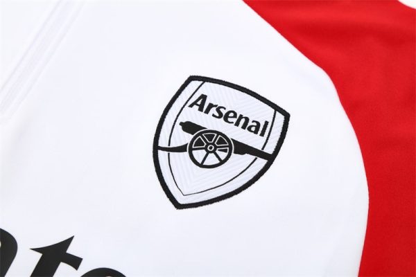 25/26 Arsenal White Half Zipper Tracksuit - Image 4