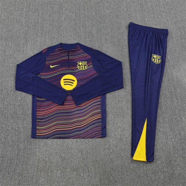 25/26 Fc Barcelona Yellow and Blue Half Zipper Tracksuit - Image 2