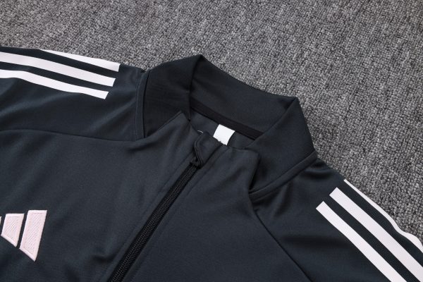 25/26 Real Madrid Dark Gray Full Zipper Tracksuit - Image 3