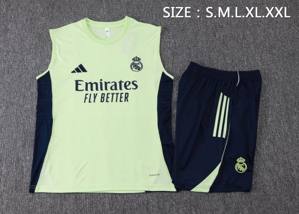 25/26 Real Madrid Light Green Sleeveless Training Set - Image 2