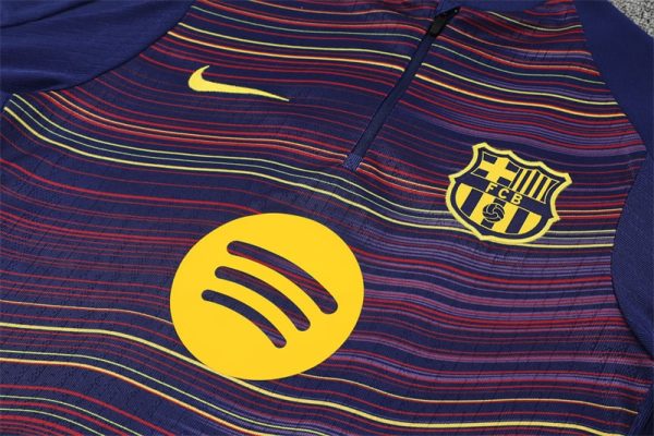 25/26 Fc Barcelona Yellow and Blue Half Zipper Tracksuit - Image 3