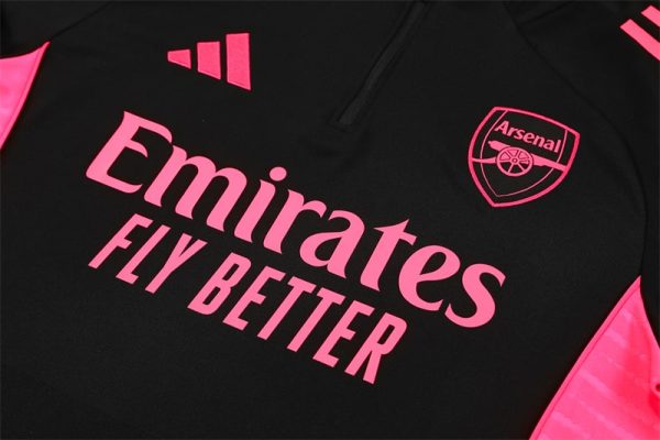 25/26 Arsenal Black Half Zipper Tracksuit - Image 4