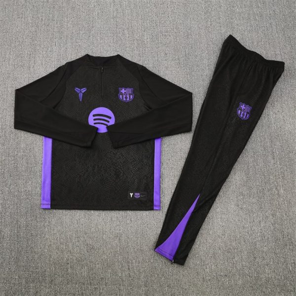 25/26 Barcelona Black Half Zipper Tracksuit - Image 2