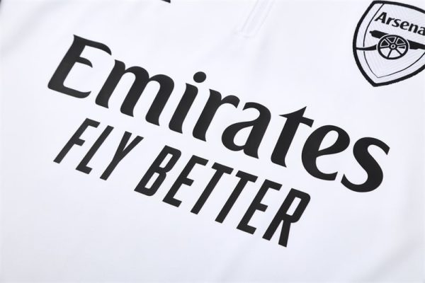 25/26 Arsenal White Half Zipper Tracksuit - Image 3
