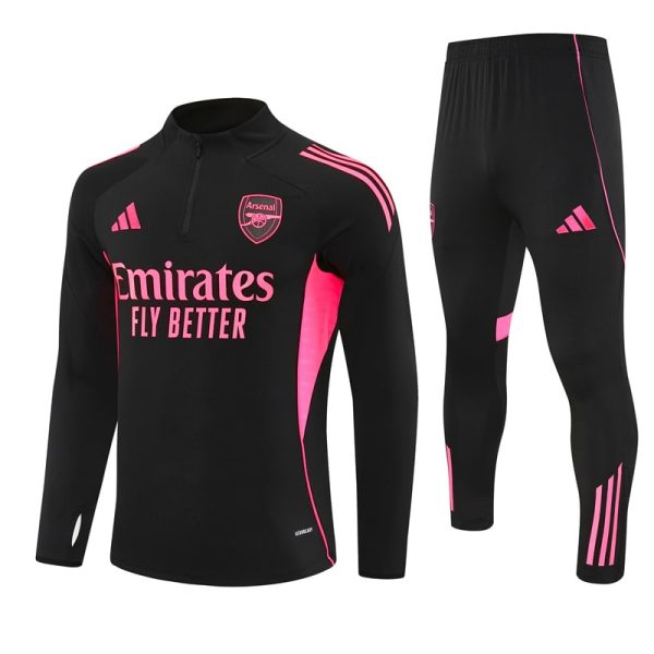 25/26 Arsenal Black Half Zipper Tracksuit