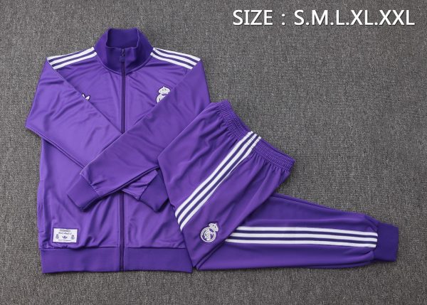 24/25 Real Madrid Purple Vintage Edition Tracksuit - Image 2