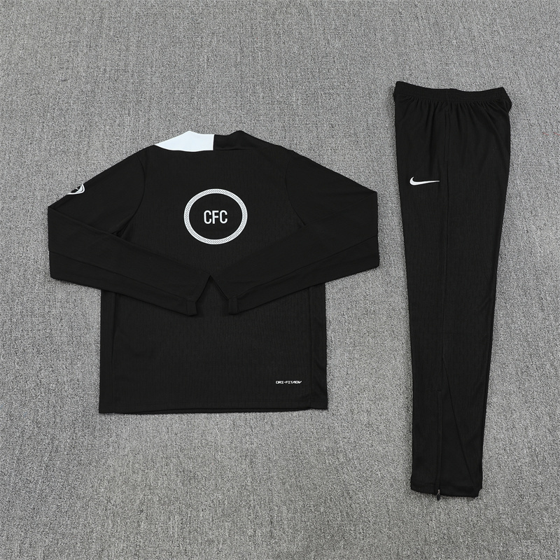 25/26 Chelsea Black T90 Half Zipper Tracksuit - Image 5