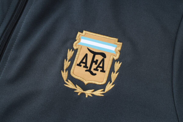 25/26 Argentina Dark Gray Full Zipper Tracksuit - Image 4