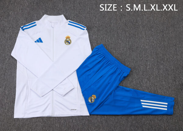 25/26 Real Madrid Blue Full Zipper Tracksuit - Image 2