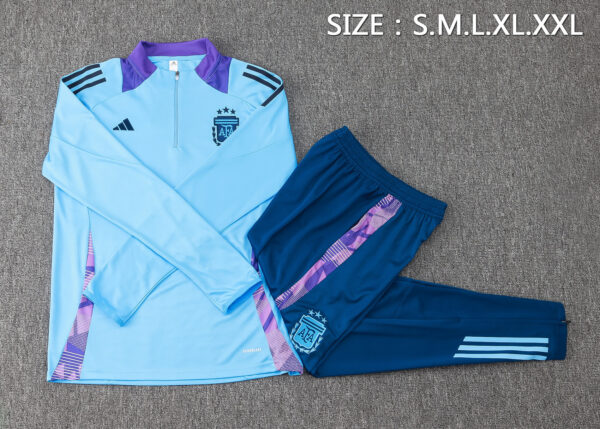 24/25 Argentina Light Blue Half Zipper Tracksuit - Image 2