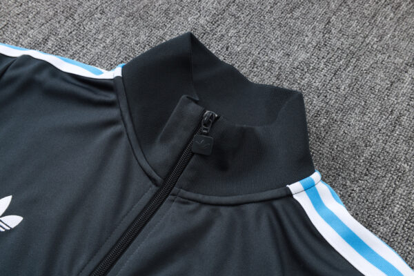 25/26 Argentina Dark Gray Full Zipper Tracksuit - Image 3