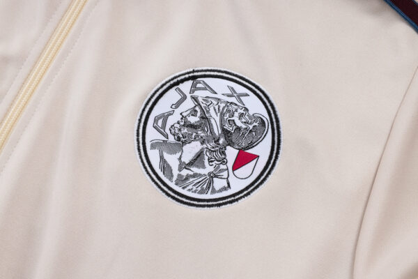 25/26 Ajax Beige Full Zipper Tracksuit - Image 4