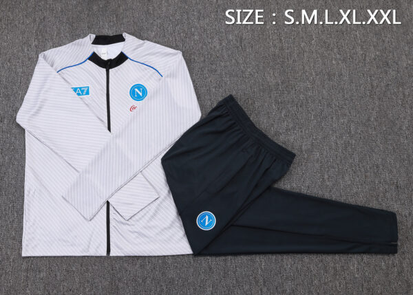 25/26 Napoli Light Gray Inkjet Full Zipper Tracksuit - Image 2