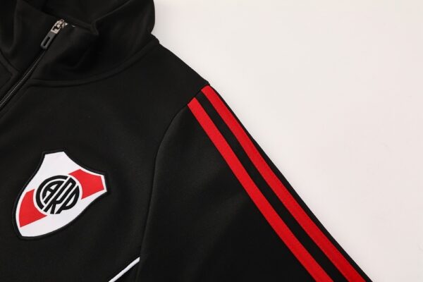 25/26 River Plate Black Full Zipper Tracksuit - Image 4