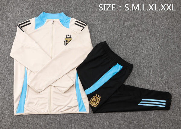 24/25 Argentina Beige Full Zipper Tracksuit - Image 2