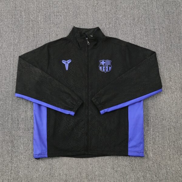 25 Fc Barcelona Black Windbreaker - Image 2