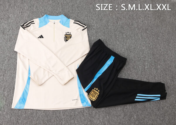 24/25 Argentina Beige Half Zipper Tracksuit - Image 2