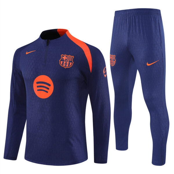 25/26 Barcelona T90 Dark Blue Half Zipper Tracksuit