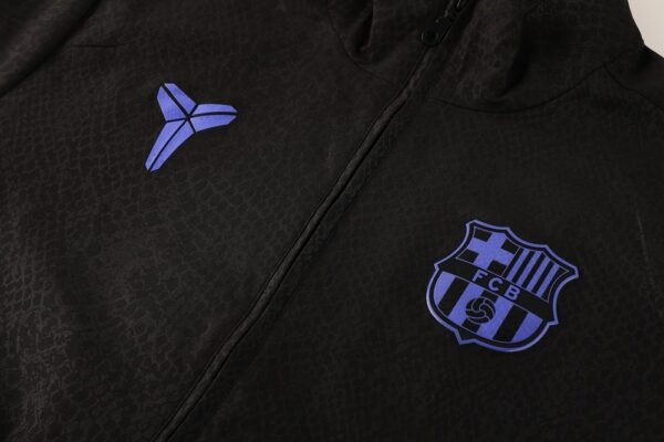 25 Fc Barcelona Black Windbreaker - Image 3