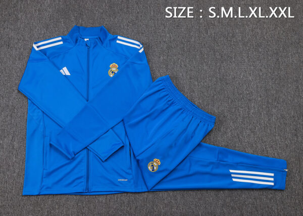 25/26 Real Madrid Blue Full Zipper Tracksuit - Image 2