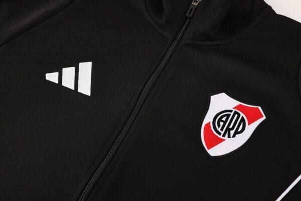 25/26 River Plate Black Full Zipper Tracksuit - Image 3