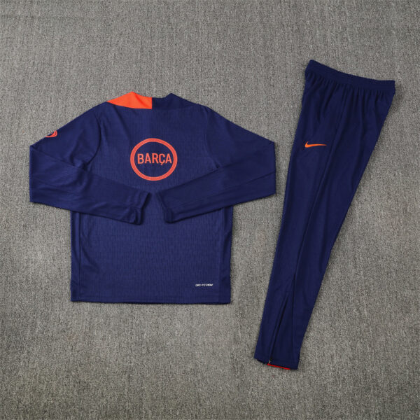 25/26 Barcelona T90 Dark Blue Half Zipper Tracksuit - Image 7