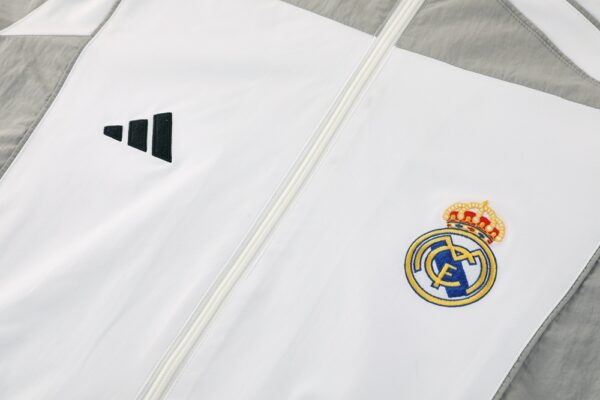 25/26 Real Madrid White Windbreaker Set - Image 3